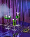Set of green cocktails with absinthe Royalty Free Stock Photo