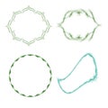 Set of green cute frames for your picture or invitation isolated