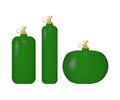 Set of green cylinder with liquefied gas. Royalty Free Stock Photo