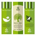 Set of green ecology banners