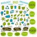 Set of green ecology icons. Royalty Free Stock Photo