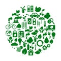 Set of green ecology icons Royalty Free Stock Photo