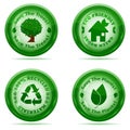 Set of green environmental icons Royalty Free Stock Photo