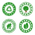 set of green environmental icons isolat Royalty Free Stock Photo