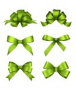 Set of green gift bows. Concept for invitation, banners, gift cards, congratulation or website layout vector.