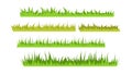 Set of green grass in cartoon style. Vector illustration of natural, organic, bio, eco label grass white background. Royalty Free Stock Photo