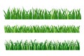 Set of green grass isolated on white background Royalty Free Stock Photo