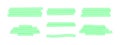 Set of green highlight marker lines. Various transparent freedrawn pen or brush underlines for important text or