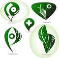 Set of Green Icon Logo