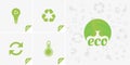 Set green icons of ecology. Flat elements EPS 10.