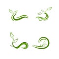 Set of green leaf logos, icons vector design elements, bio, eco Royalty Free Stock Photo