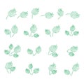 Set of green leaves design elements. Green sprout green leaves symbol icon set Royalty Free Stock Photo
