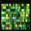 Set of green metal gradients, swatches collection.