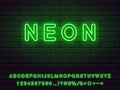 Bold glowing green neon font collection Royalty Free Stock Photo