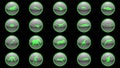 Set of green neon icons