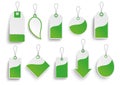 Set of green price stickers