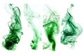 Set Green Smoke On White Background. Generative AI