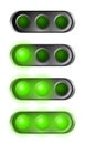 Set of green start lights