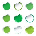 Set of green stickers