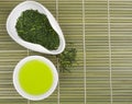 Set of green tea for tea ceremony Royalty Free Stock Photo