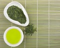 Set of green tea for tea ceremony Royalty Free Stock Photo