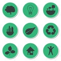 Set of green technology icons Royalty Free Stock Photo