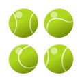 Set of green tennis balls on white background Royalty Free Stock Photo