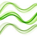 Set of green transparent waves. vector wavy waves. Design element Royalty Free Stock Photo