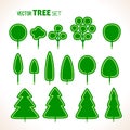 Set of green trees icons