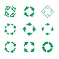 Set of vector refresh and recycling arrows for web. COLLECTION OF ICONS