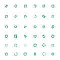Set of vector refresh and recycling arrows for web. COLLECTION OF ICONS