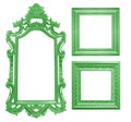 Set of green vintage frame isolated on white background Royalty Free Stock Photo