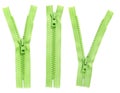 Set of green zipper