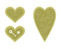 Set of 3 greenn hearts