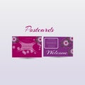 Set of greeting card or invitation layout design