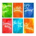 Set of greeting cards, invitations, web banners Hello summer.