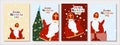 Set of greeting cards with saint nicholas. Vector illustration. Norwegian holiday