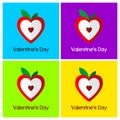 A set of greeting cards for Valentine`s Day Royalty Free Stock Photo