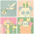 Set of greeting cards. Vector illustration decorative background design Royalty Free Stock Photo