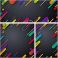 Grey abstract backgrounds with colorful strokes.