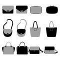 Set of grey and black fashionably bags