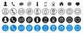 Set grey and blue contact icons - vector