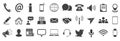 Set grey contact icons, communication signs - vector Royalty Free Stock Photo