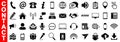 Set grey contact icons, communication signs - vector Royalty Free Stock Photo