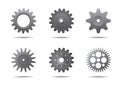 Set of grey gears. Vector Illustration.