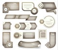 Set of Grey vector progress, version, step icons.