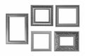 Set of grey vintage frame isolated on white background.