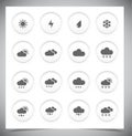 Set of grey weather buttons.