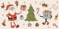 Set of groovy Christmas symbols