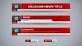 set group news red lower third for television channel template Royalty Free Stock Photo